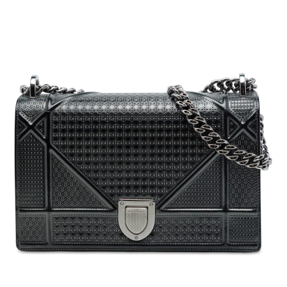 Pre-Loved Dior Medium Patent Microcannage Diorama Flap